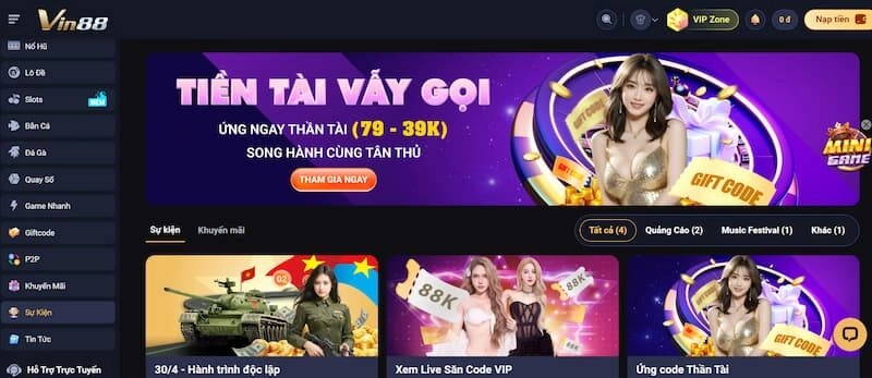 Cổng game Vin88